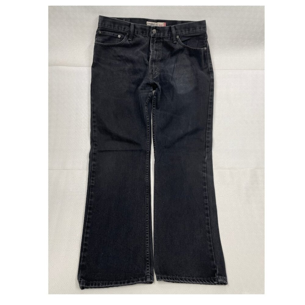 Levi’s 505 Straight Fit Black Faded Vintage Retro Denim Jeans Men's Actual 38x30